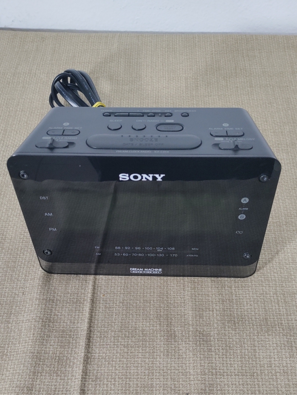 Sony Dream Machine ICF-C414 Digital AM/FM Alarm Clock Radio Black (Tested)